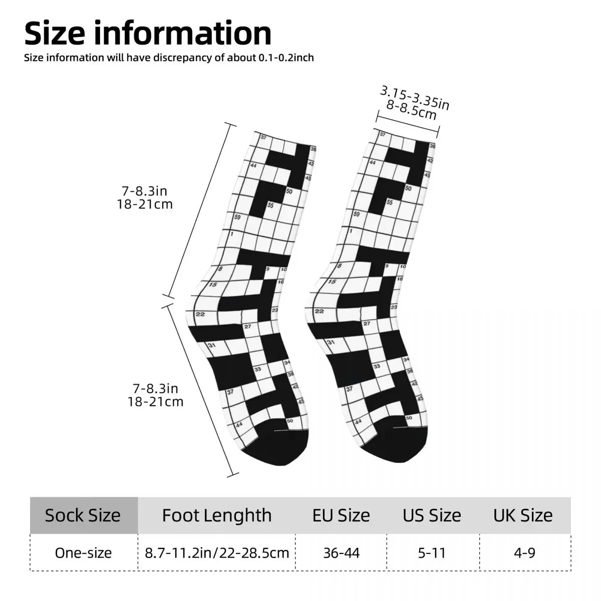 Crosswords Are Awesome Socks Harajuku High Quality Stockings All Season Long Socks Accessories for Man's Woman's Christmas Gifts