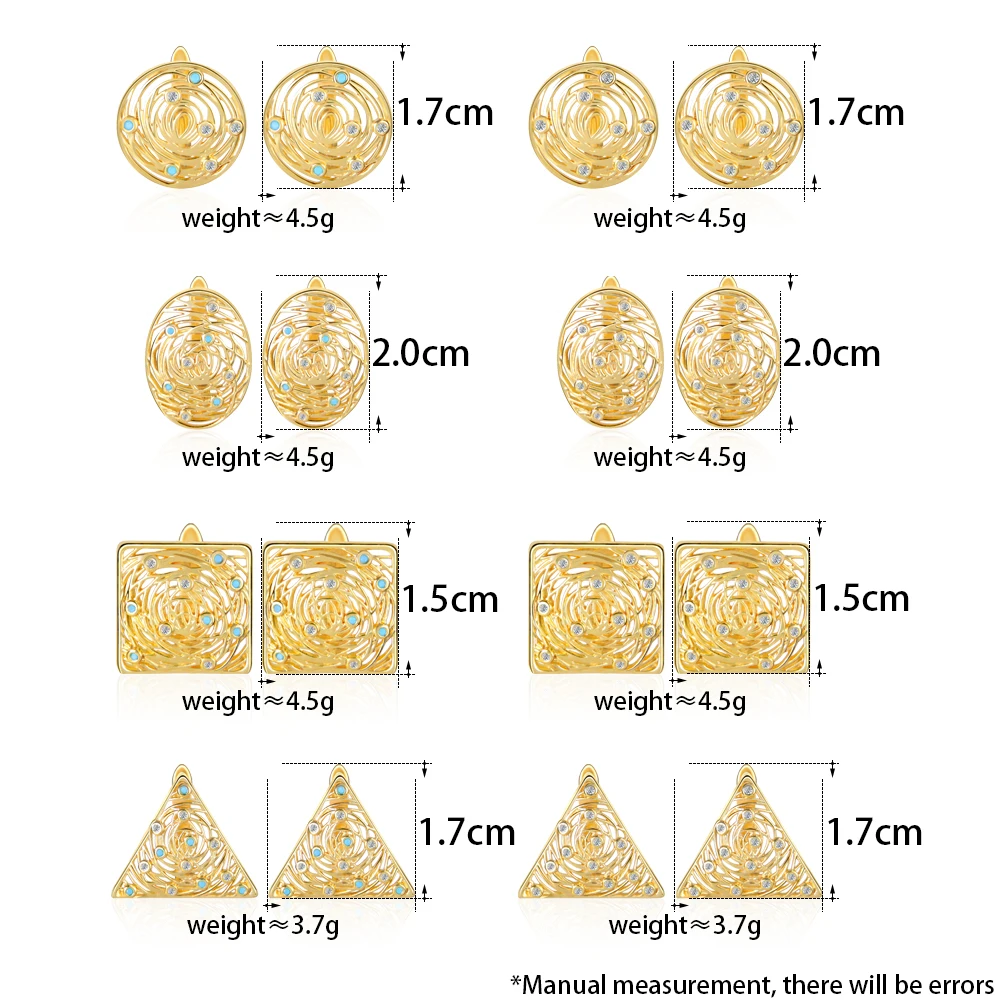 Fashion Turkish Coins Stud Earrings 21k Gold Plated Italian Luxury Round Cocktail Ear Nail Dubai Women Wedding Party Jewelry