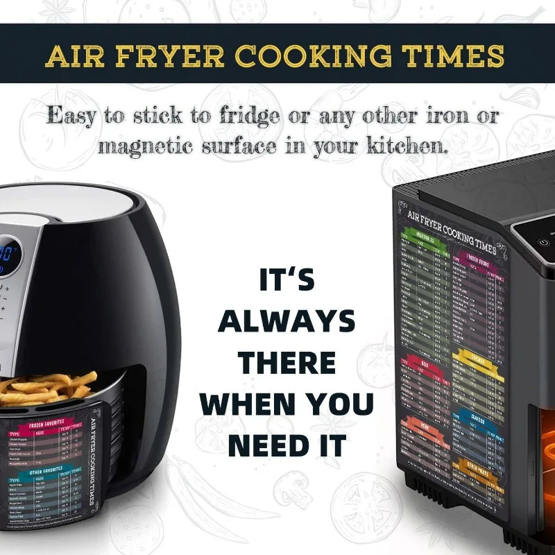 New Air Fryer Cookbook Magnetic Cheat Sheet  Food Pro Recipes Cooking Schedule Quick Reference Guide Kitchen Accessories