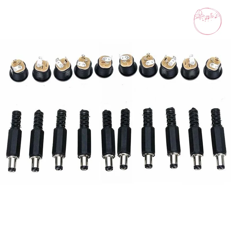 

1 Set 10 Pair 12V 3A Male Plug + Female Socket Panel Mount Jack DC Connector Kit