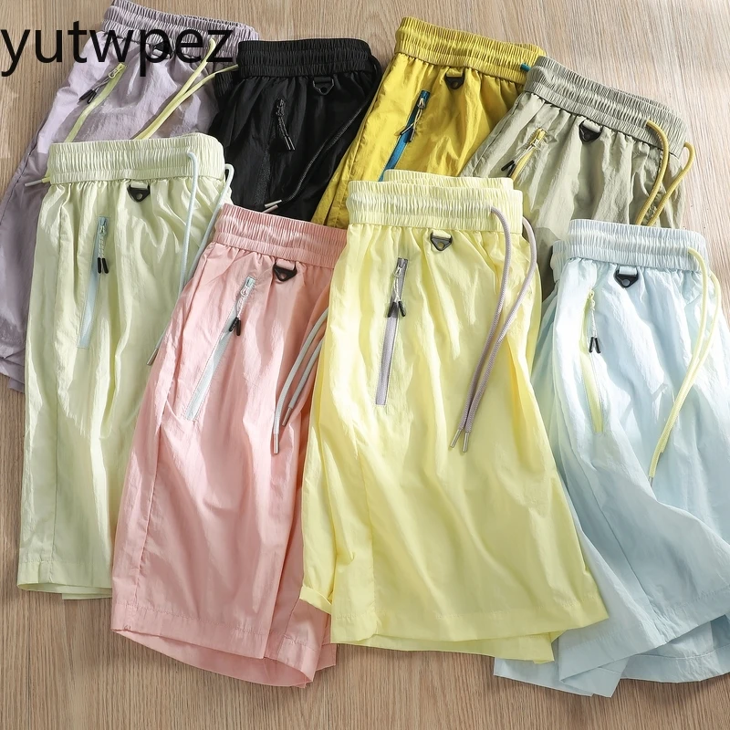 Lightweight UV Protection Quick-Dry Shorts UPF50+ Summer Drawstring Men Casual Jogger Casual Classic Workout Gym Running Sports