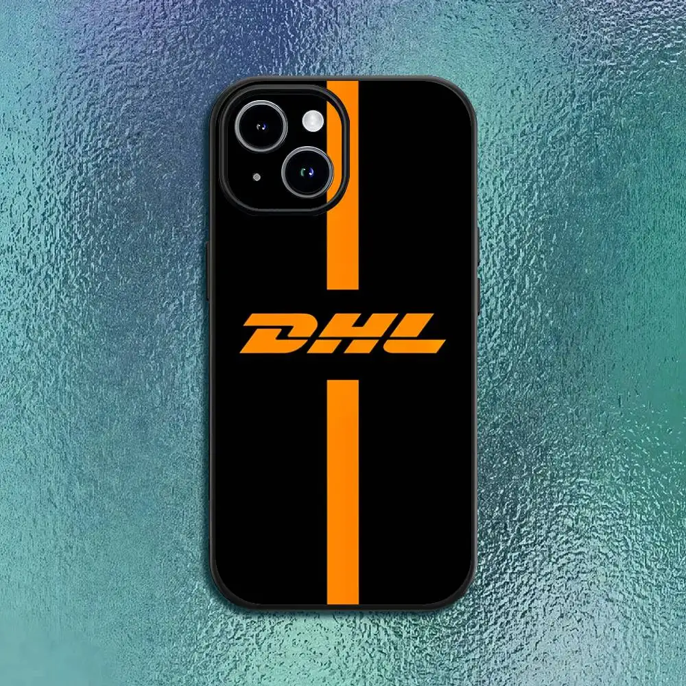 حافظة هاتف لوجستية عالمية DHL لهاتف آيفون 11 12 13 14 15 16Pro Max Plus غلاف ناعم أسود كلاسيكي #6