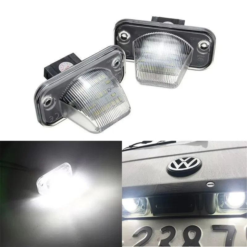 

Fine for 2pcs White LED Licence Number Plate Light ANGRONG CANBUS VW Transporter T4 Multivan Caravelle MK4 Eurovan