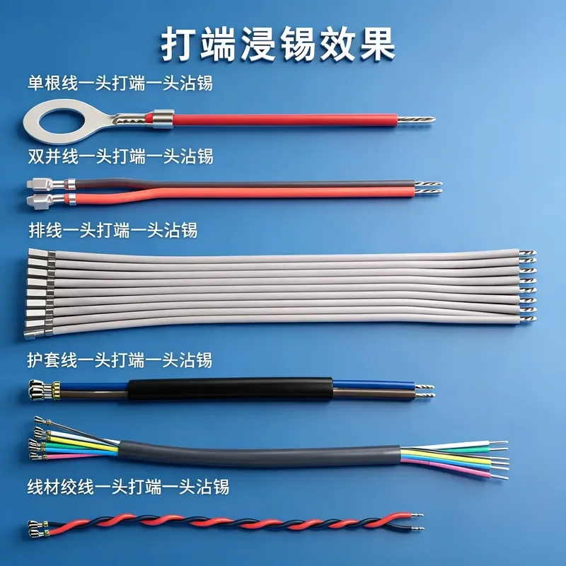 for Fully Automatic Five Wire Tin Dipping Machine Single Head Terminal Crimping Machine Tin Plating and Dipping on Stripping