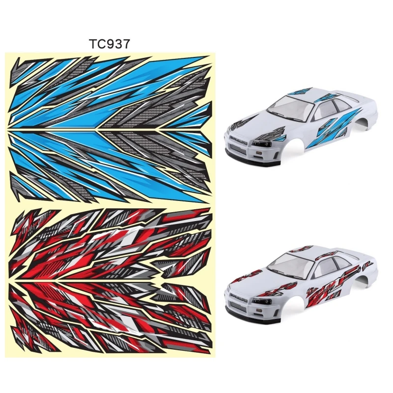 Shell Body Colorful Floral Stickers for 1/10 Rc Car Model Universal Part On Road Rc Drift Toys Tamiya/Hpi/Hsp/Kyosho/3R Racing