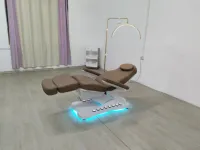Aesthetic Reclining Medical Examination Tattoo Chair Spa Massage Table Black Electric 3/4 Motor Synthetic PU Leather