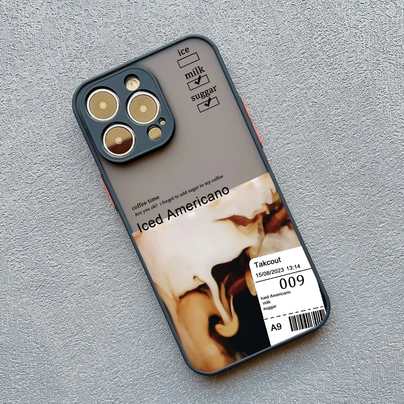 Eiskaffee Handyhülle für iPhone 17 15 Pro Max Hüllen iPhone 16 11 12 13 Pro Max Mini X XR XS 15 14 Plus Stoßfeste Schwarze Schutzhüllen – Detail 10