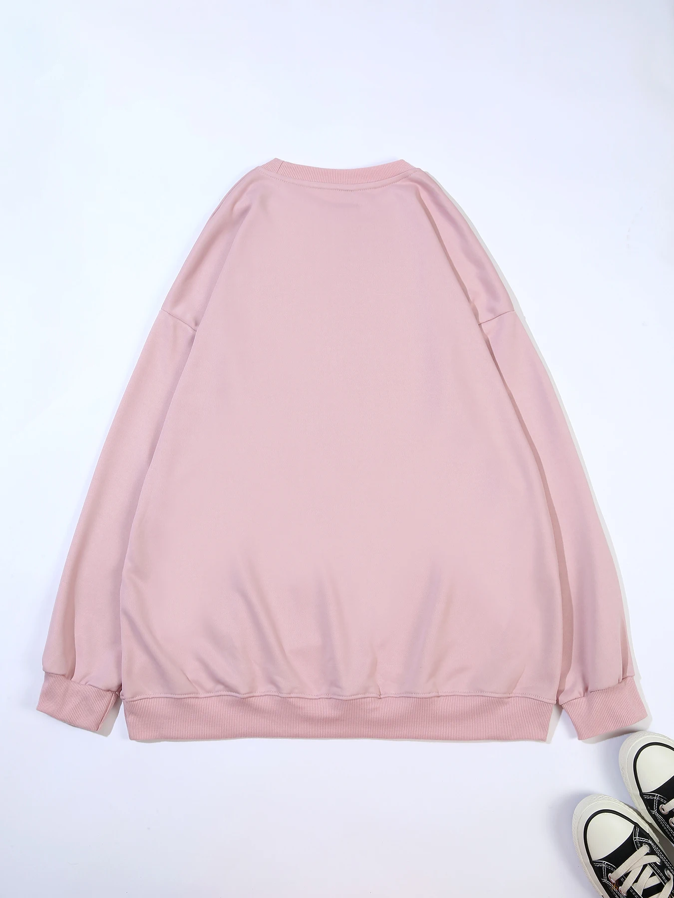 Decote redondo de manga comprida feminino, moda