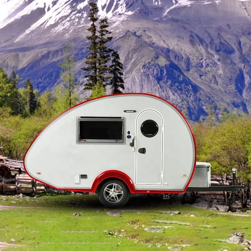 Traditional Aluminum Teardrop Mini Camper Van And Suit Family Camping