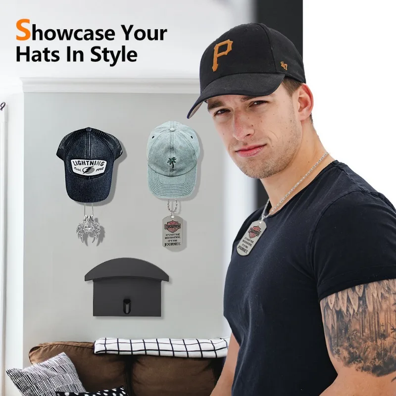 Baseball Hat Hooks Simple Headphone Necklace Storage Hooks No Trace Hooks Hat Organizer Home Storage Hooks
