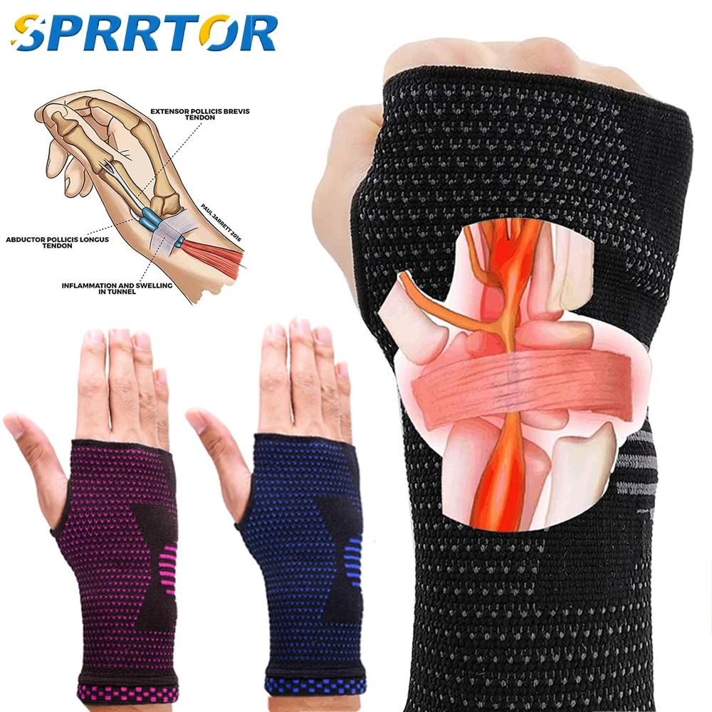 1Pc Wrist Compression Sleeve for Carpal Tunnel & Pain Relief Treatment, Wrist Support for Arthritis, Tendonitis, Sprains Wrist B