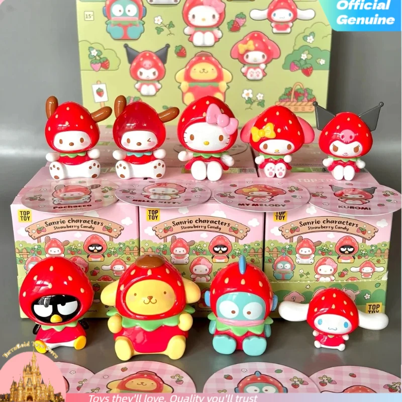 

New Original Sanrio Strawberry Candy Series Mini Pendant Figurine Blind Box Cute Backpack Charm Mystery Box Toys Birthday Gift