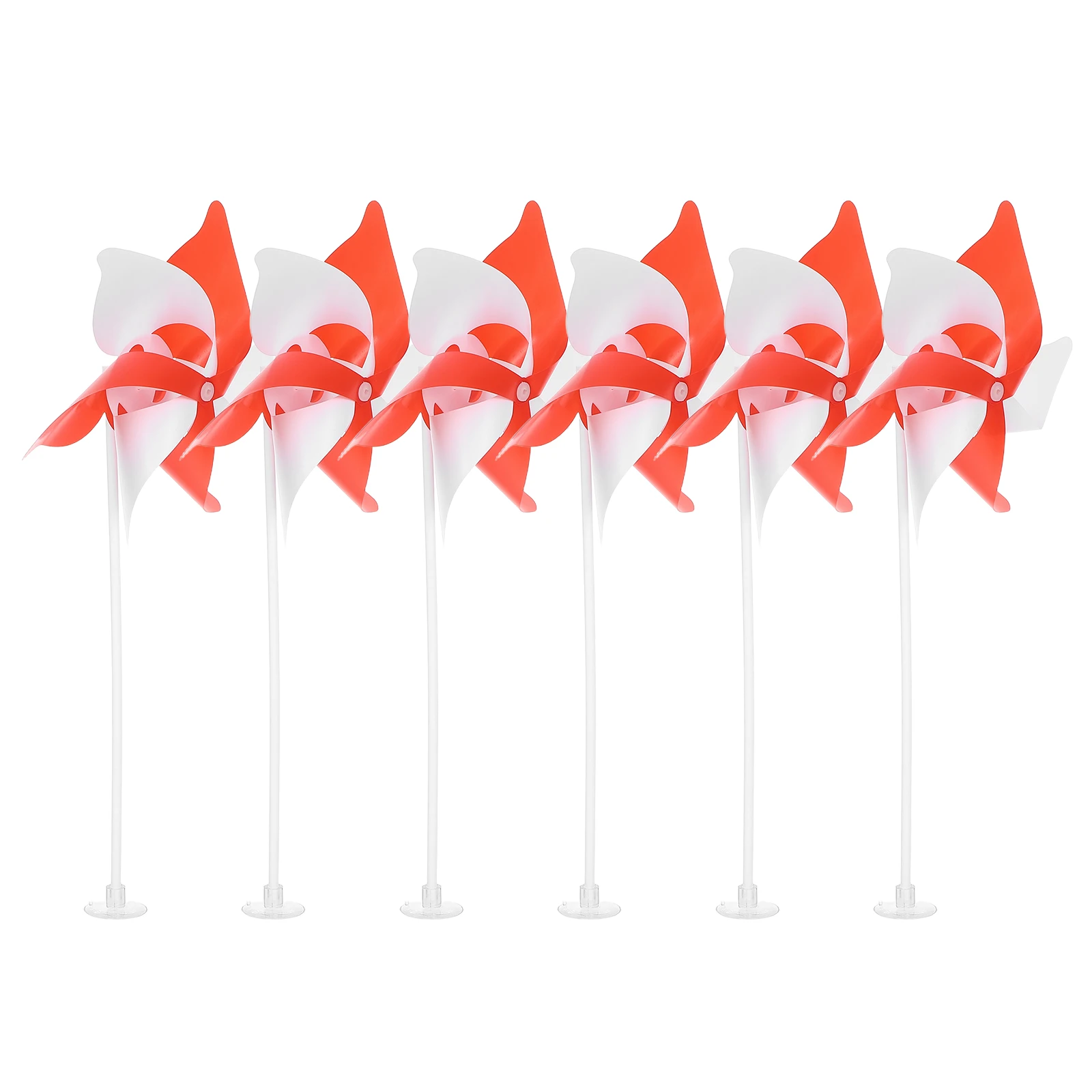 

10 Pcs 21cm Colorful Windmill Decoration Red White Plastic Garden for Desk Outdoor Landscape Party Favors Balcony Decor
