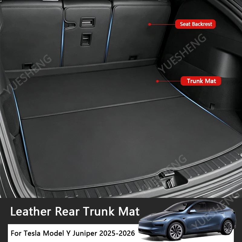 For Tesla Model Y Juniper 2025-2026 Trunk Mat Full Coverage Rear Seat Backrest Protective Pad Split Cargo Liner Anti Dirty Mat