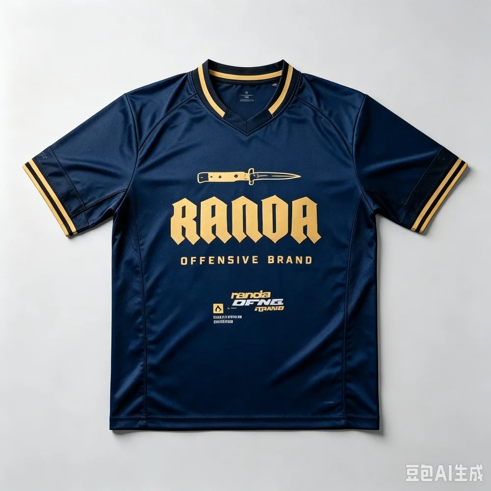 Hip Hop Football Jersey RANDA OFFENSIVE Graphic Printed T‑shirt V‑Neck Short Sleeve Streetwear Sport Mesh Tee Casual Tops Unisex