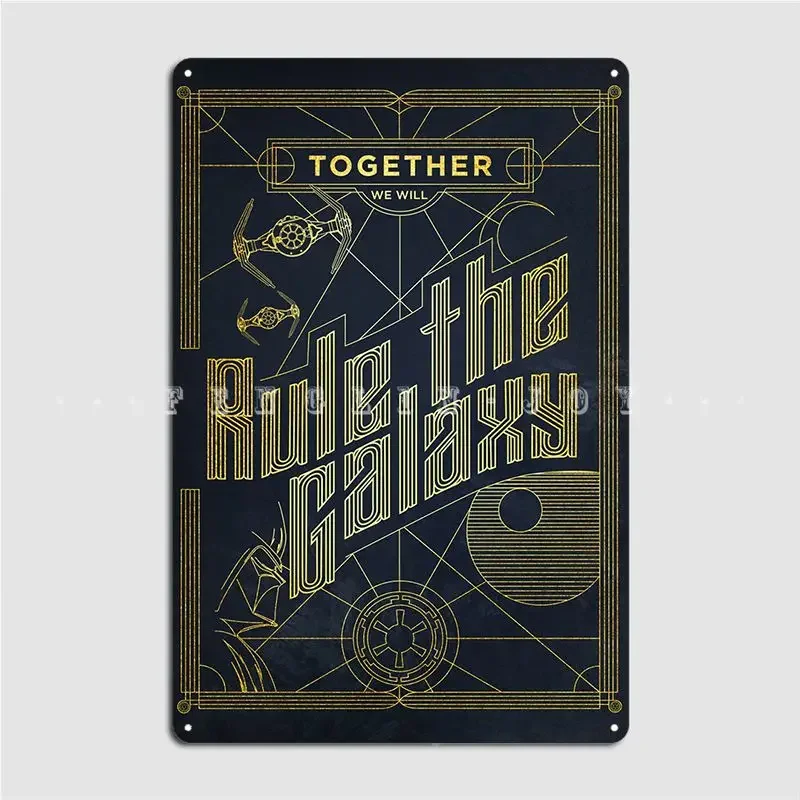Rule The Galaxy Black Metal Sign Cinema Kitchen Kitchen Printing Wall Decor Tin Sign Poster