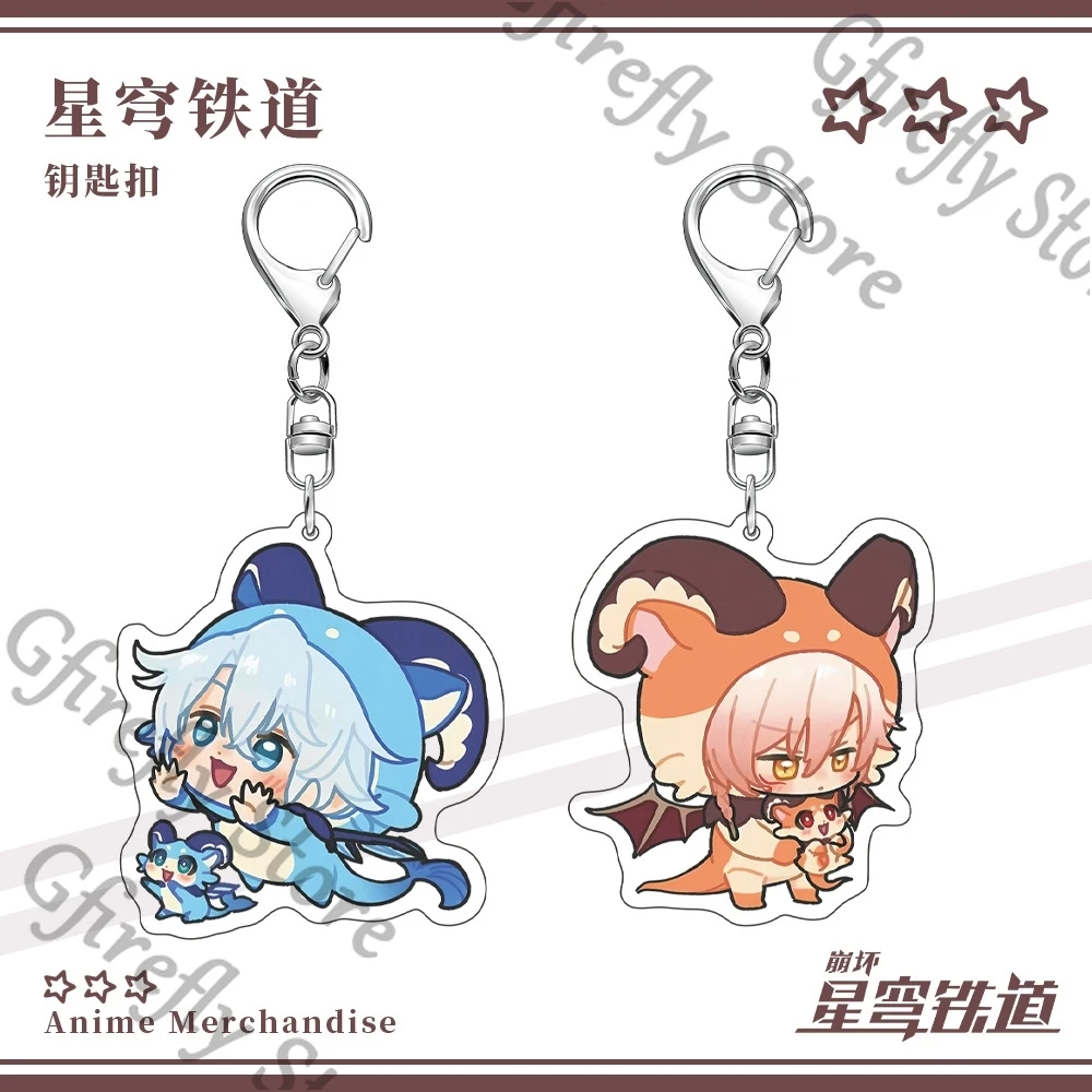 

Anime Hanging Drop Honkai: Star Rail Colleagues Pendant Q Version Keychain Acrylic Wright Two-sided Cute Keyring Interlayer Gift