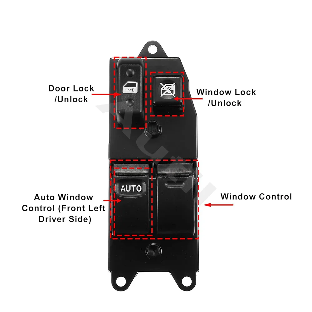 For Toyota Corolla E11 Yaris Echo Verso 1997-2002 Power Window Lifter Regulator Control Switch 84820‑52090 Glass Button
