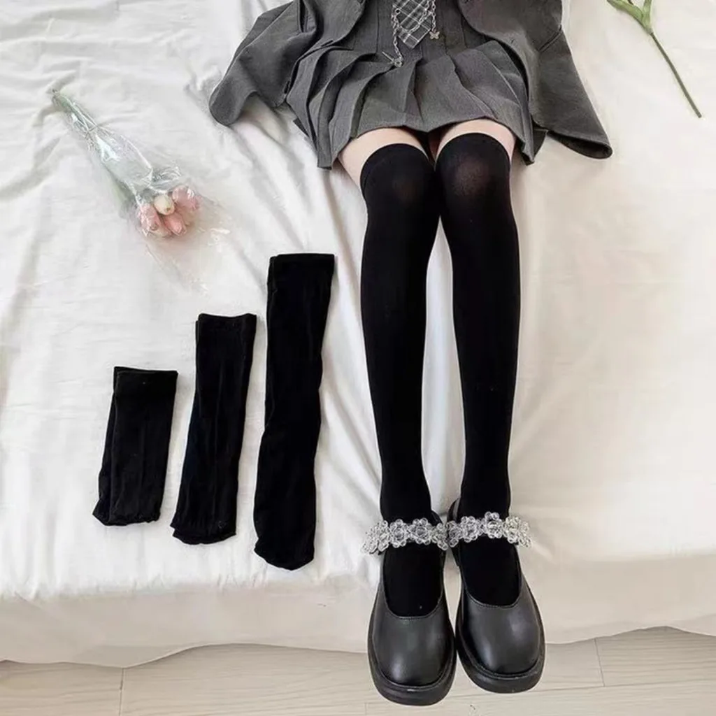 JK Lolita Socks Short Socks Calf Socks knee Socks Over The Knee Socks，School Students Sexy Cute Black White Socks  Stockings