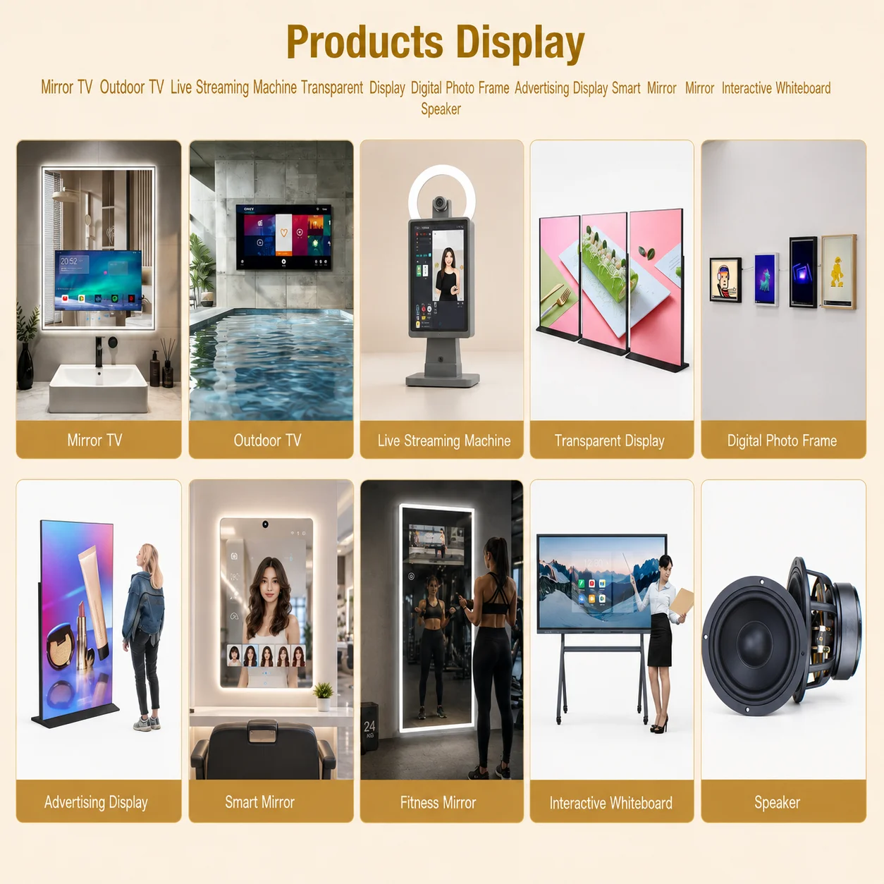 HAOCROWN Customize Android Smart Bathroom Mirror With Built-In TV Display And LED Backlight For Hotel And Home Use