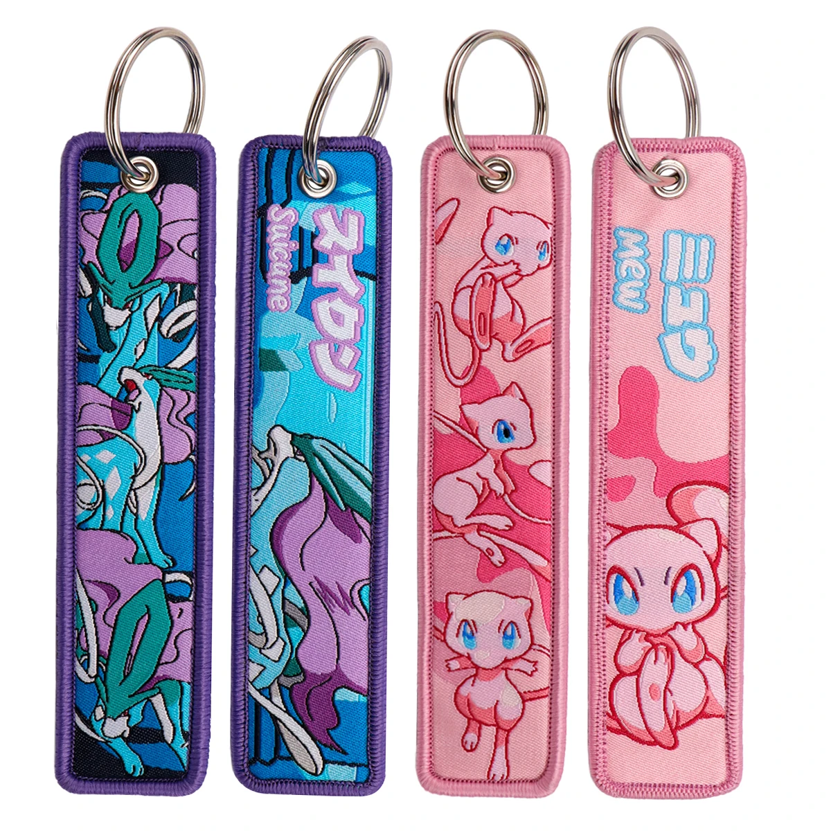 Cartoon Monster Embroidery Key Fobs Anime Key Tags Keychains for Motorcycles Cars Keyring Cosplay Accessories Gifts