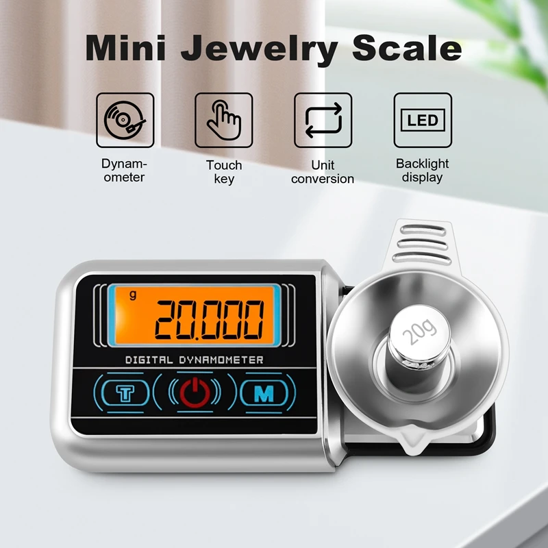 Mini Jewelry Scale 100Gx0.005G Precise Turntable Stylus Force Digital Dynamometer Tracking Gauge for Vinyl Record Needle