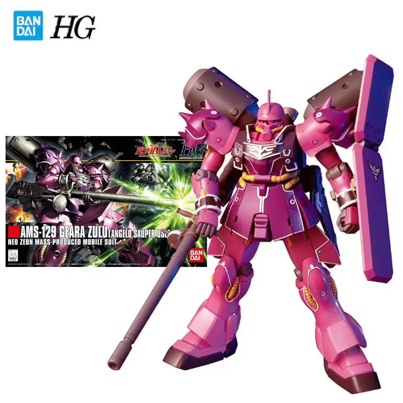 Bandai Genuine Gundam Model Garage Kit HGUC Series 1/144 AMS-129 GEARA ZULU(ANGELO SAUPER USE) Anime Action Figure Toys for Boys