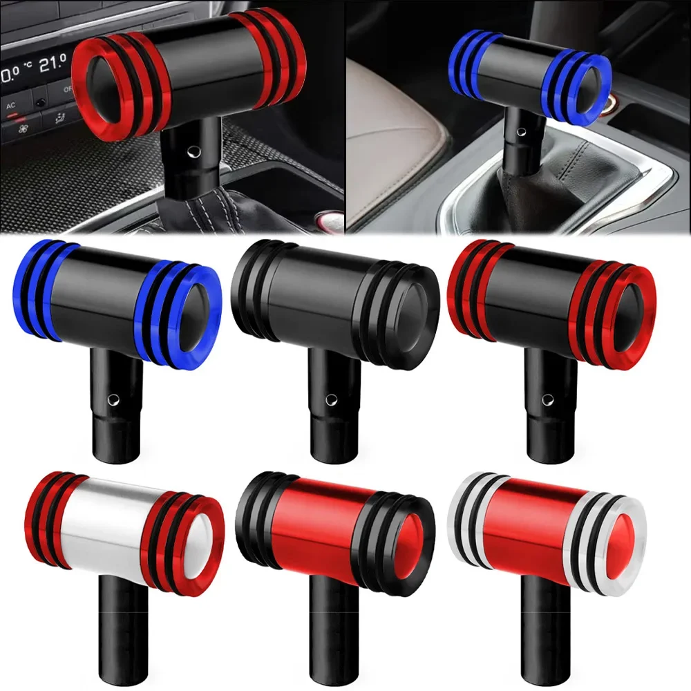 Universal Manual Transmission T Shape Metal Gear Shift Knob Aircraft Control Lever Style Racing Car Modification Gear Head