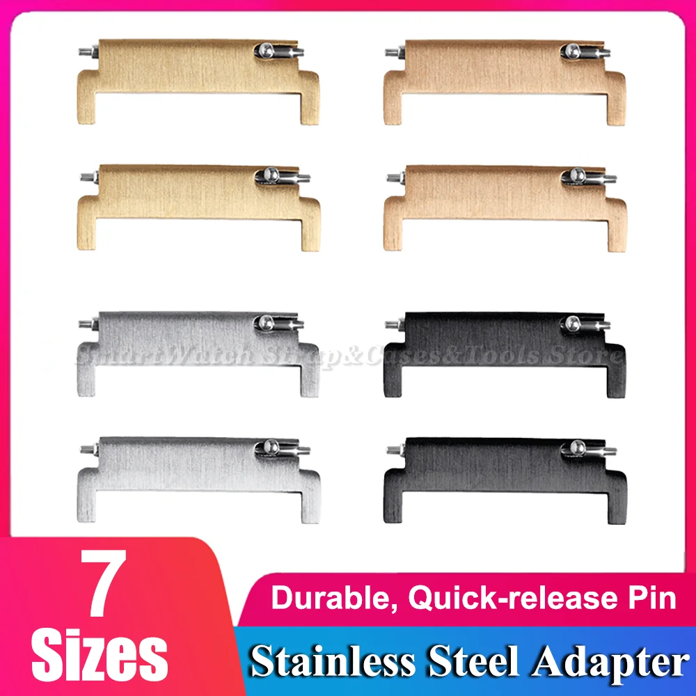 

Watch Strap Metal Adapters 18mm To 20/22mm,20mm To 18/20/22mm,22mm To 22mm 18mm Quick Release Pins Connectors Watch Accessories