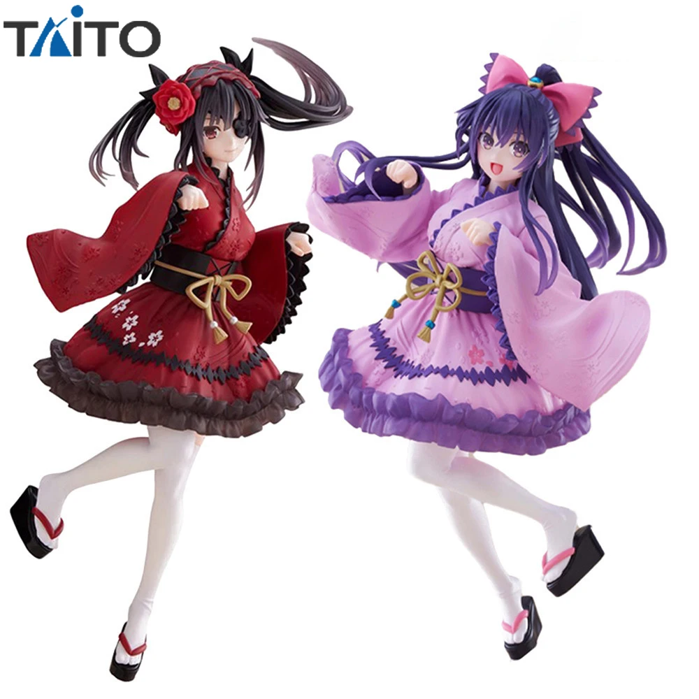 [In Stock] Original Taito Coreful Date A Live Tokisaki Kurumi Yatogami Tohka Japanese Goth Ver. 18Cm Action Figure