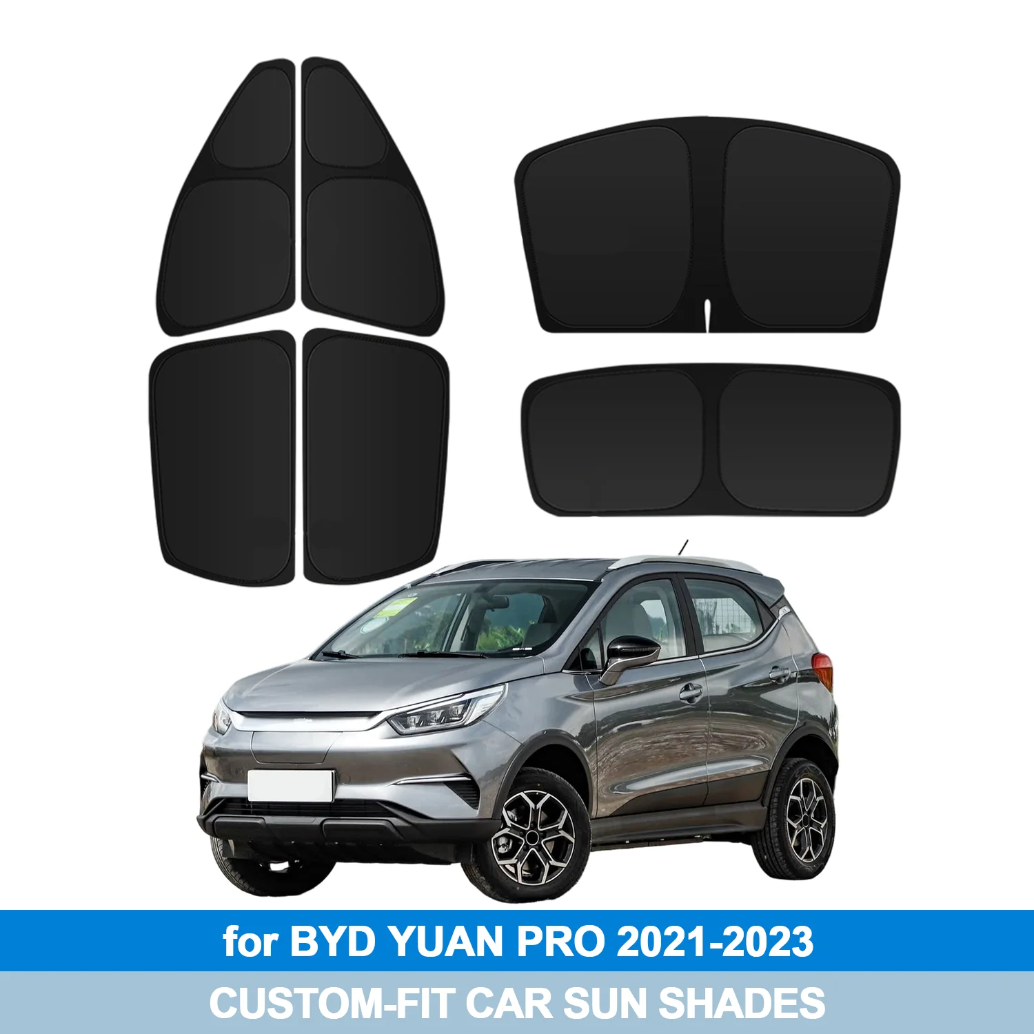 

For BYD YUAN PRO 2021-2023 Windshield Sun Shade Side Window Shades Cover Sun Visor Shield Privacy Protection