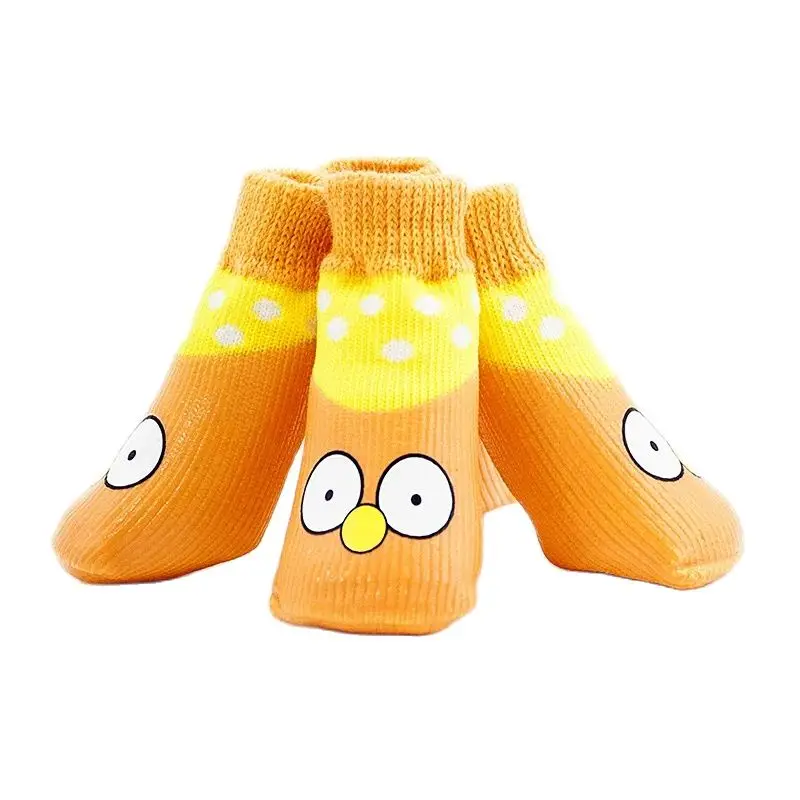 Small Dog Pet Socks Cartton Design 4pcs/Set Waterproof Puppy Shoes Casual Autumn/Winter Pet Socks for Dogs Puppies