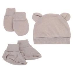 Newborn Hat+Gloves+Socks Set for Baby Boy Girl Cotton Fall Casual Photography Props Soft Headwear Infant Nightcap