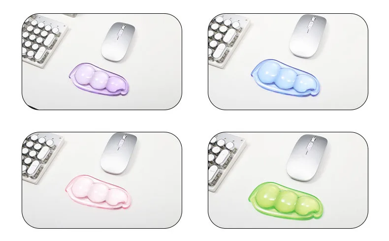 Silikon-Handgelenkauflage in Bohnenform, Transparente Kühlgel-Unterstützung für Büro und Gaming, Ergonomisches Weiches Kissen – Detail 6