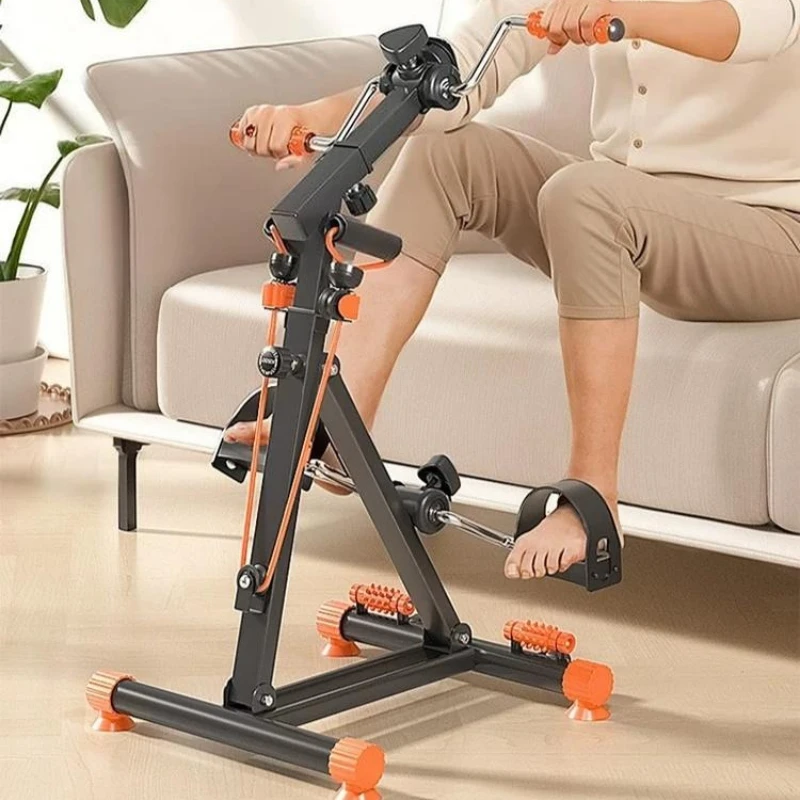 4-in-1 Upper and Lower Limb Pedal Exercise Bike Massage and Stretch Cycling Stepper Pedal Exerciser for Rehabilitated Seniors