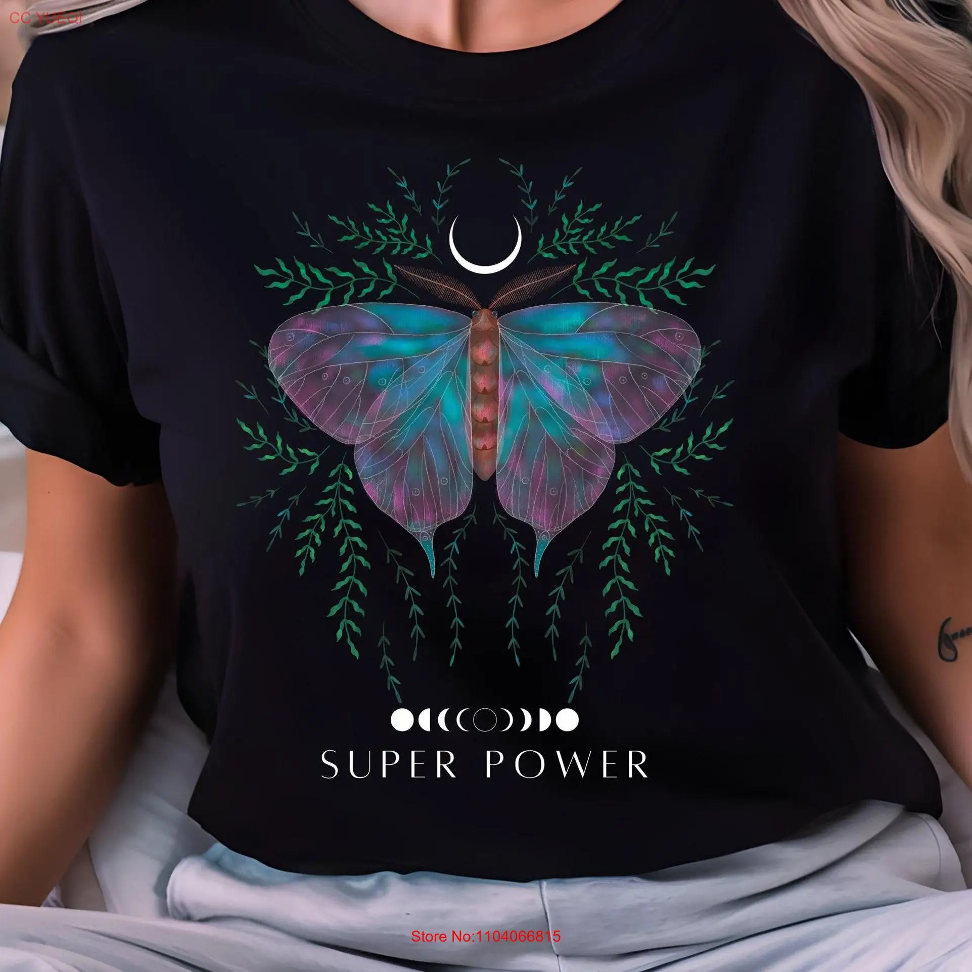 

Футболка Luna Moth Небесная лунная футболка с волшебными крыльями и длинными или короткими рукавами