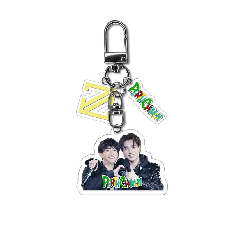 PondPhuwin Geminifourth Acrylic Keychain Thai BL Couple Characters Bag Pendant with Cute Logo Charms for Backpack Key Decoration