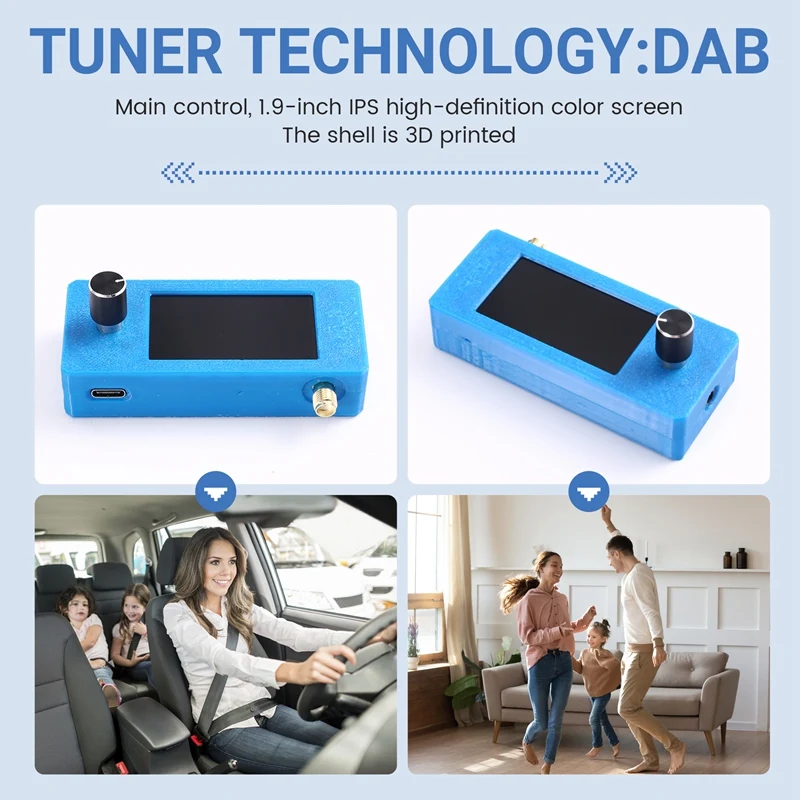 SI4732 Радио SMA Интерфейс 0,5-108 МГц Полнодиапазонный AM FM LSB USB-радио с цилиндрической антенной 1,9-дюймовый IPS-экран