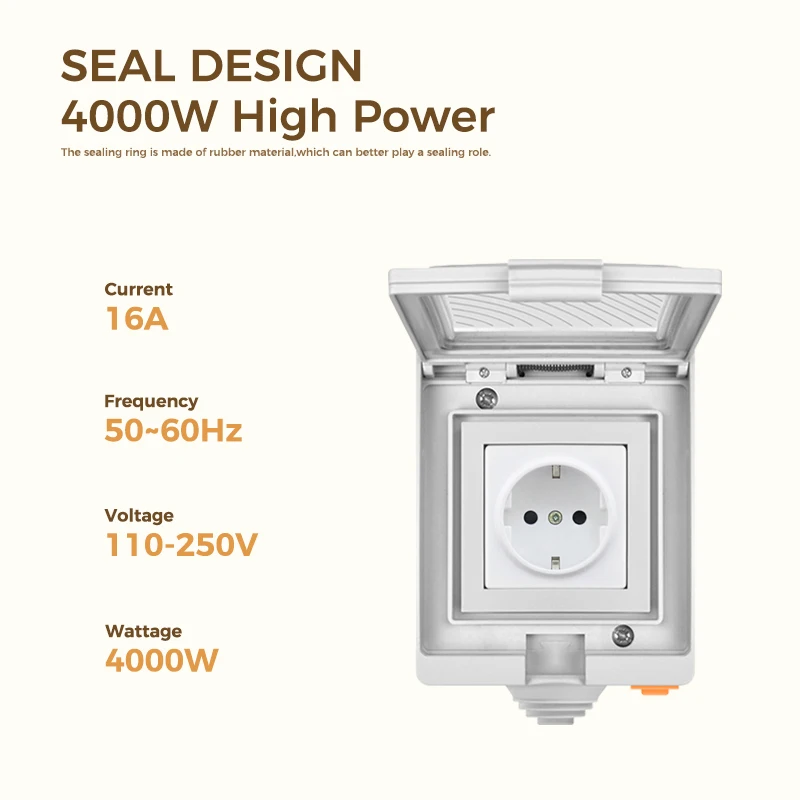 Avoir IP55 Waterproof Electrical Outlets Cover Tuya Wifi Connected Wall Power Socket EU Standard Plugs With Timer Home Appliance