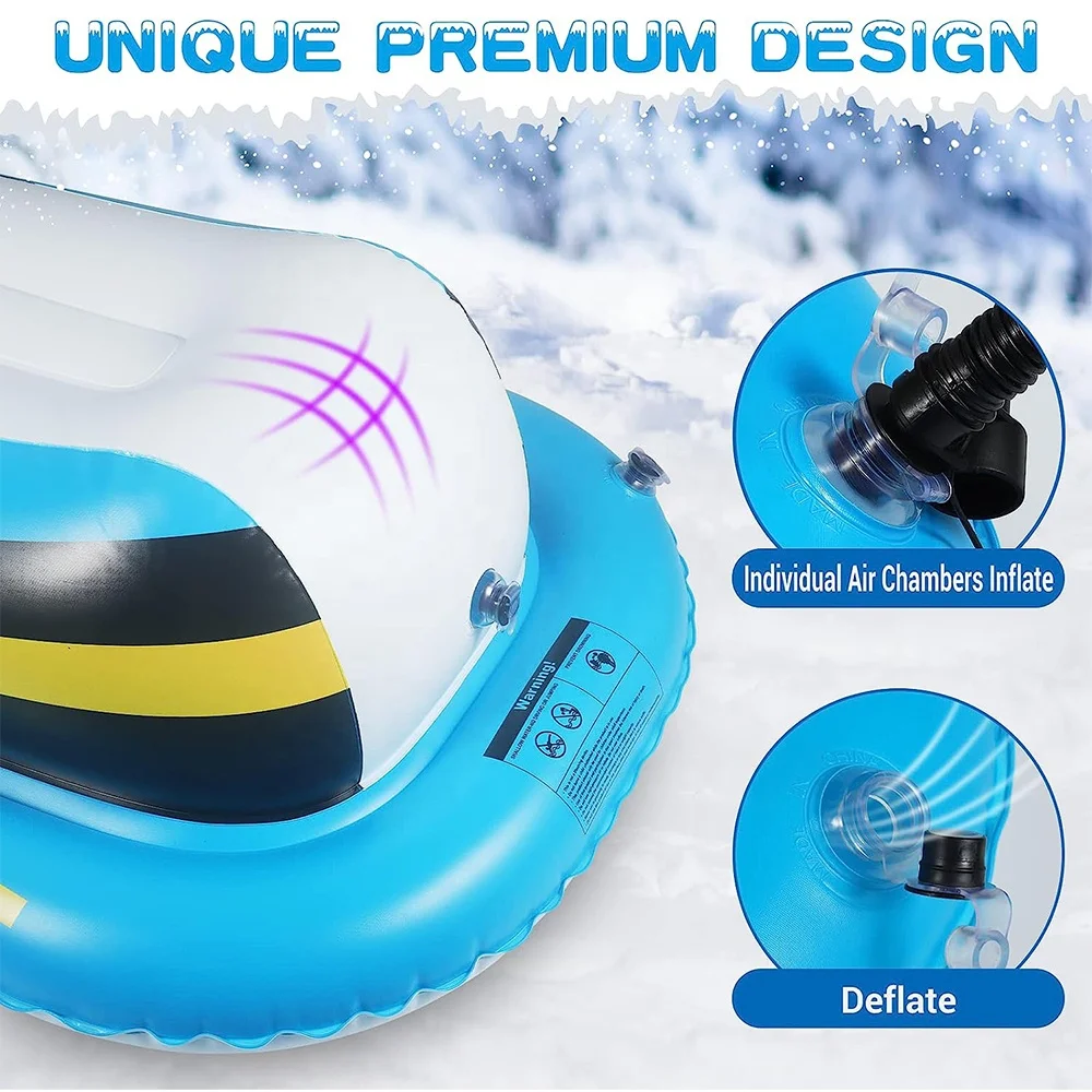 Motor Winter Sports Outdoor Inflatable PVC Heavy Duty Snow Tubes Snow Sled With Handles for Family Adults Kids