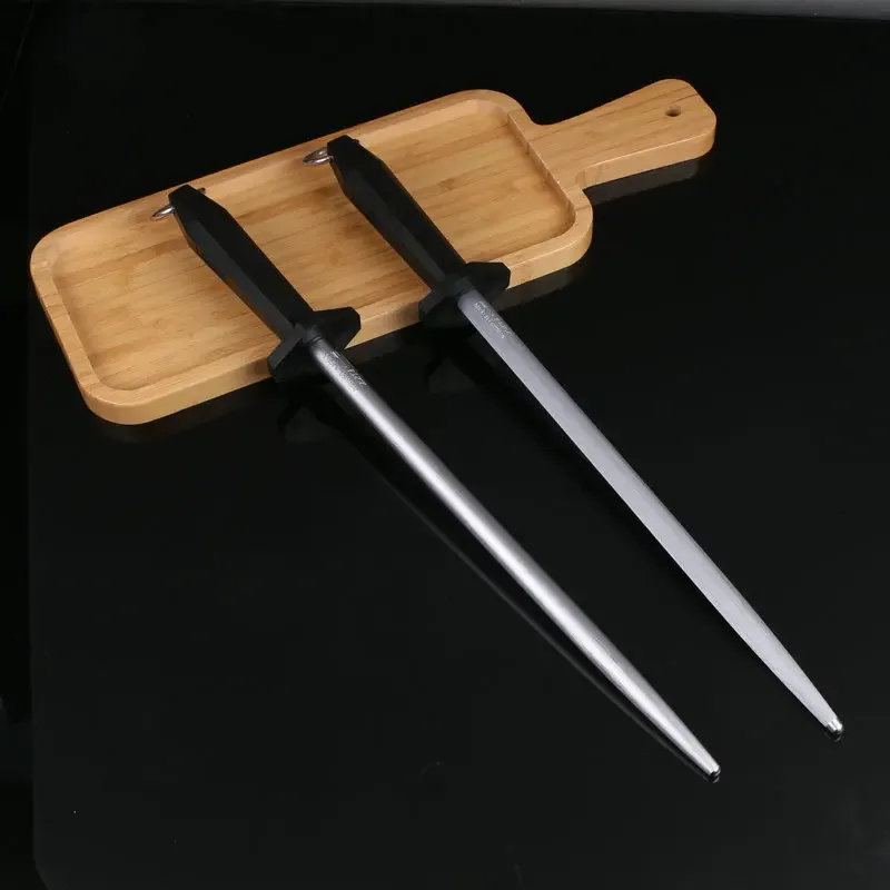 

Black plastic handle whetstone sharpener