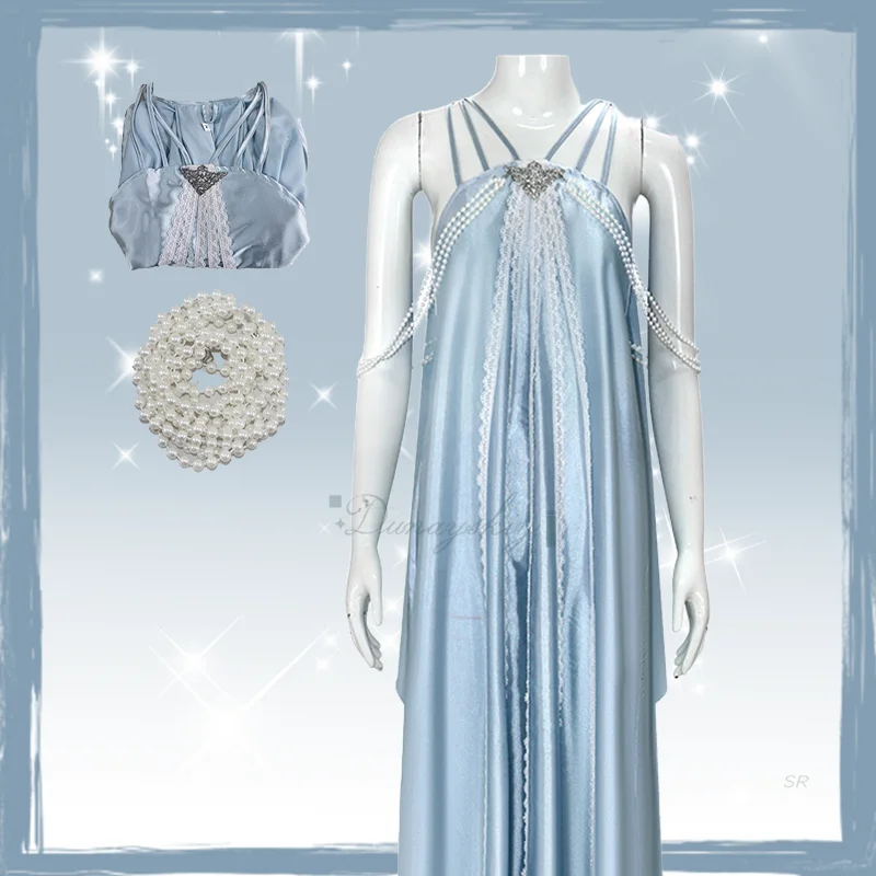 

Костюм принцессы для космической биты, светло-голубая ночная рубашка Amidala, карнавальный костюм для взрослых и женщин, фантазийный наряд, Падме на Хэллоуин