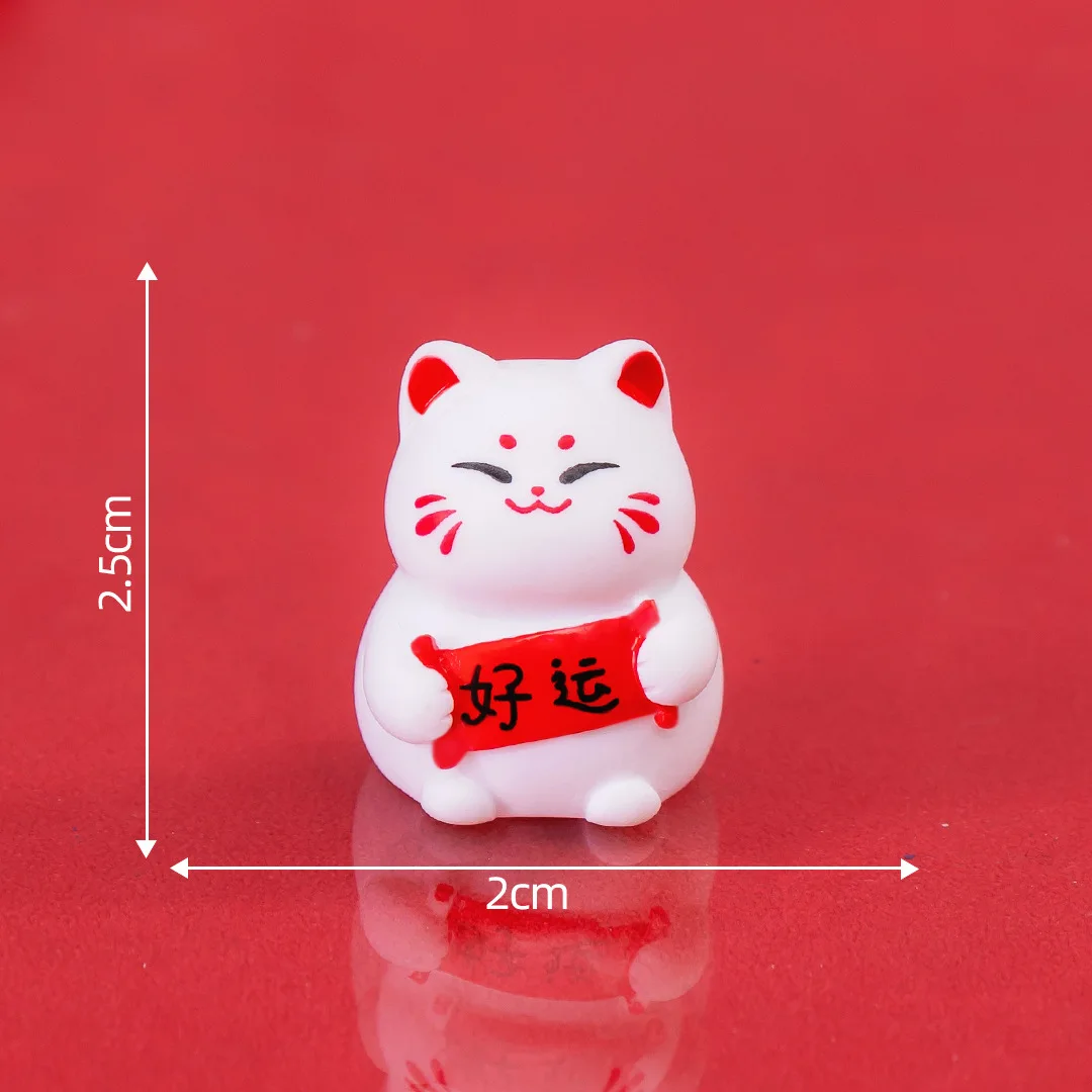 Set 5 pcs Micro Landscape Customized Creative Cute Good Luck Cat Fortune DIY Decoration Accessories Car Desktop Mini Ornament