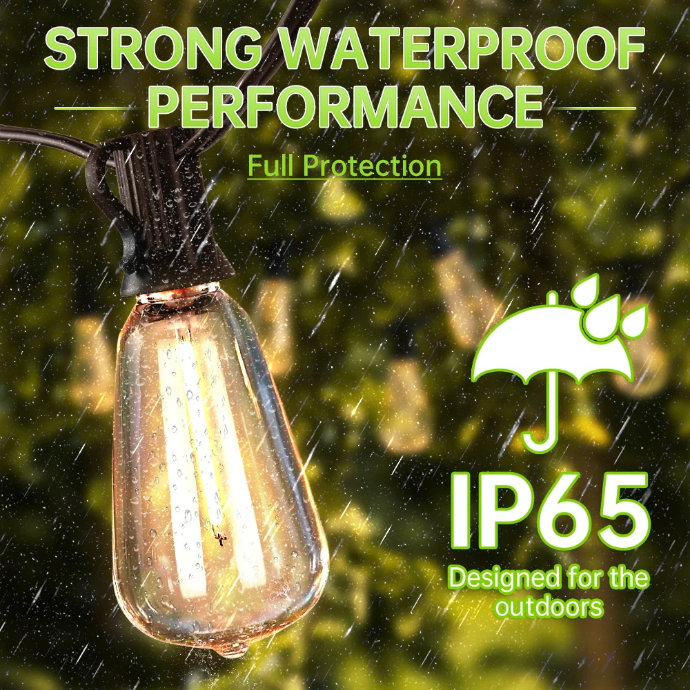 Solar Outdoor String Lights IP65 Waterproof Remote Control String Lamp for Party Camping Birthday Festival Decor E12 Fairy Lamp