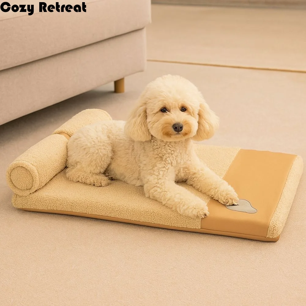 

Removable Dog Plush Bed Neck Protection Comfortable Pet Dog House with Pillow Soft Warm Dog Mattress Travel