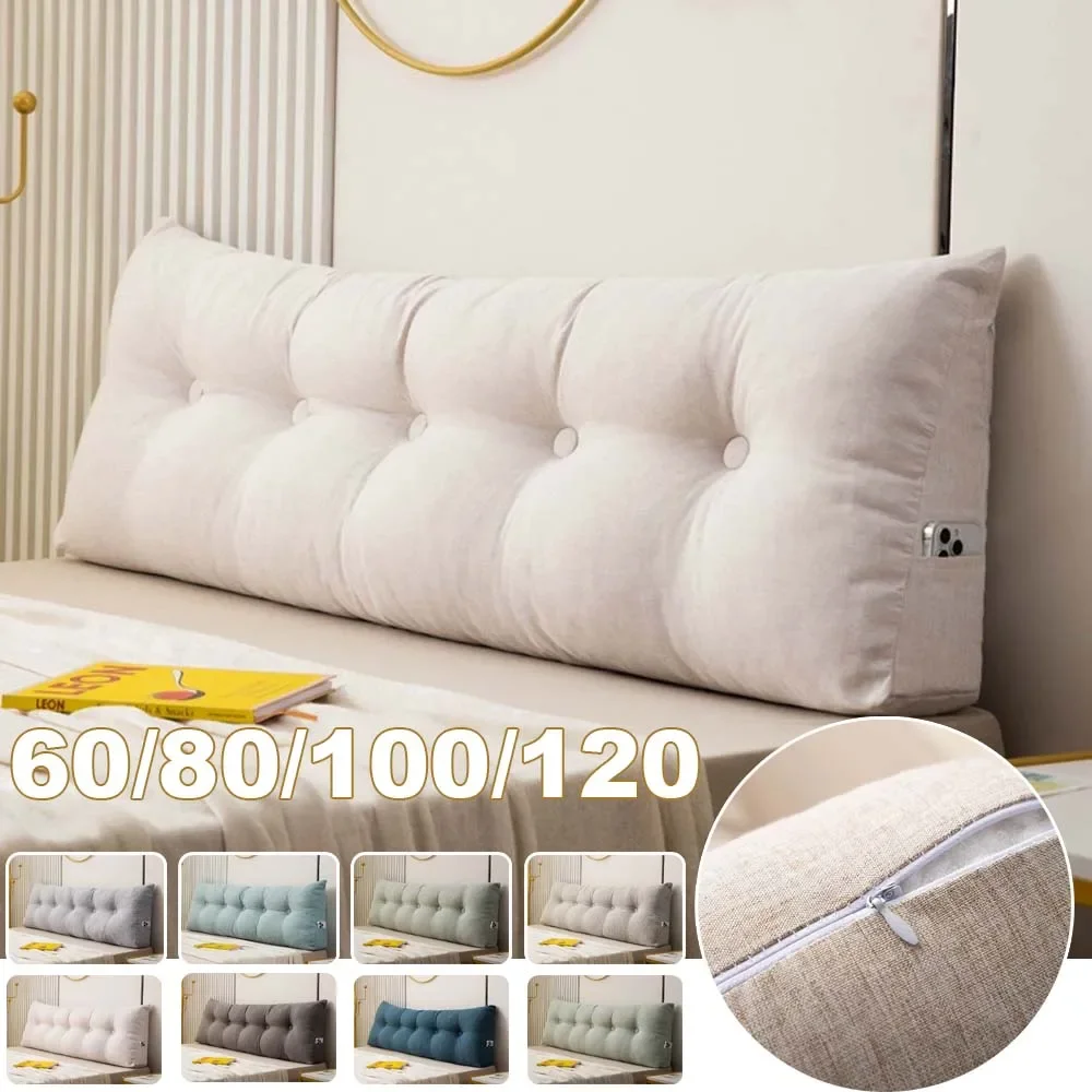 Linen-like Triangular Bed Pillow Soft Large Wedge Cushion Reading Pillow Detachable Ergonomic Lumbar Support Pad New2026 침대용 등받이