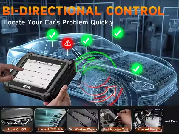 2024 ancel v5 bt obd2 ferramenta de verificação bidirecional automotiva sistemas completos teste ativo 15 + redefinições obd2 scanner ferramenta de diagnóstico do carro