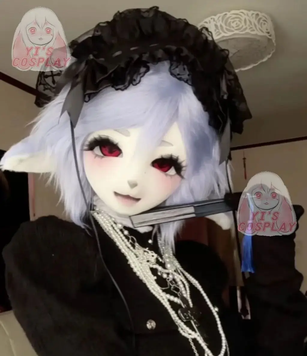 Yis Cosplay Handgemaakte op maat gemaakte Fursuit hoofd Furry Kigurumi hoofd Kemono hoofdtelefoons Beest op maat gemaakte Fursuit Kemono hoofd