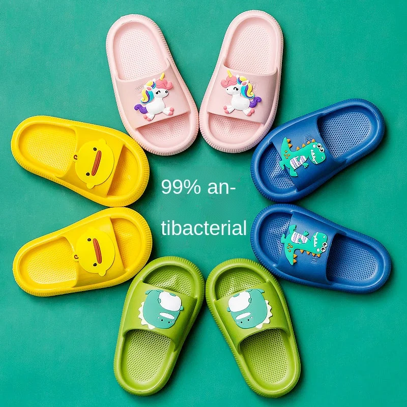 2022 Cartoon Animal Unicorn Slippers Kids Summer Slides Shoes Children Indoor Slippers Boys Flip Flops Girls Beach Sandals Clogs