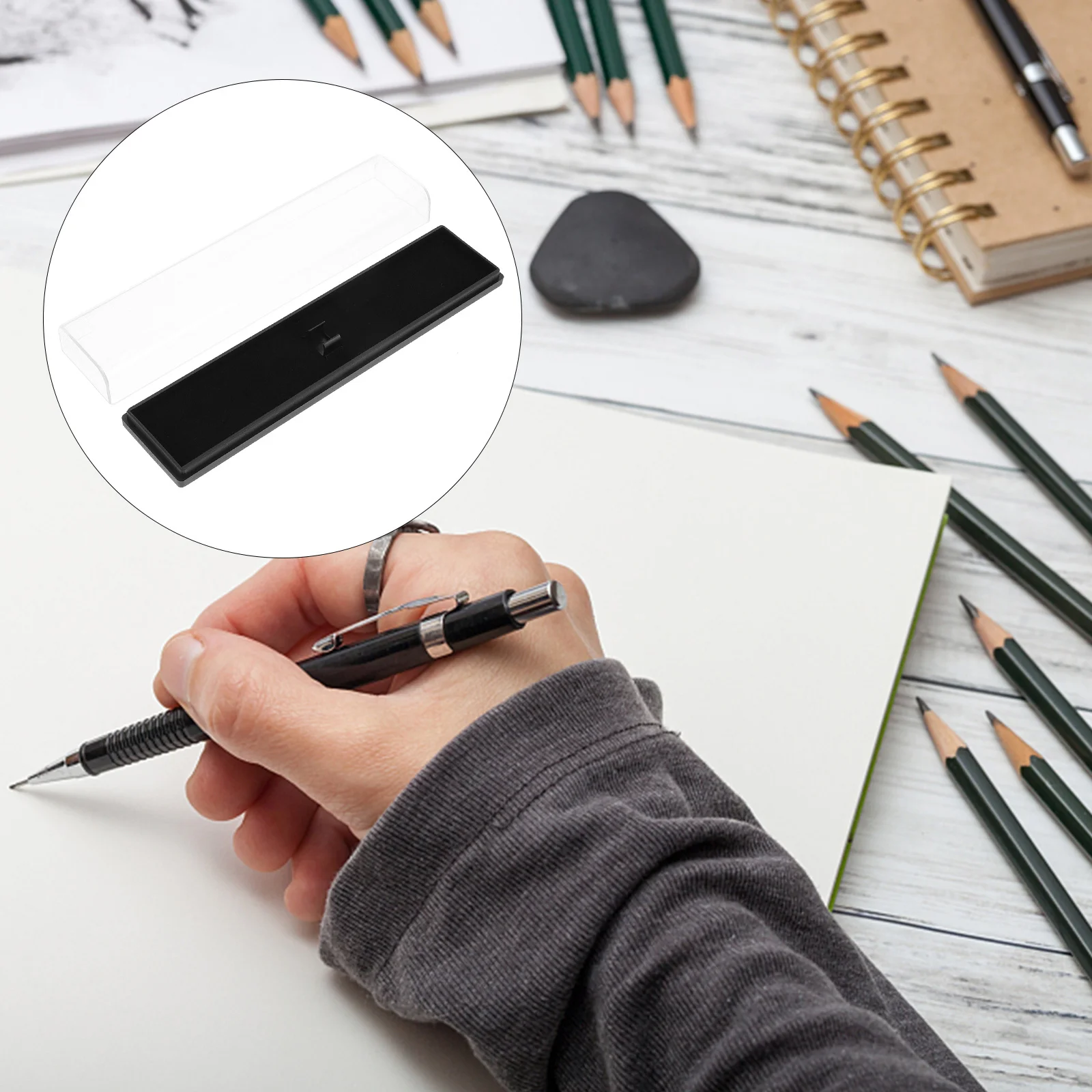 Estuches de bolígrafos transparentes, cajas de bolígrafos transparentes de plástico, contenedores de almacenamiento de lápices para papelería de estudiantes, ofertas escolares, 10 Uds.